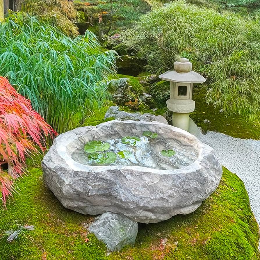 Amazon.co.jp: 大理石 つくばい 手水鉢 石 睡蓮鉢 大型 おしゃれ B