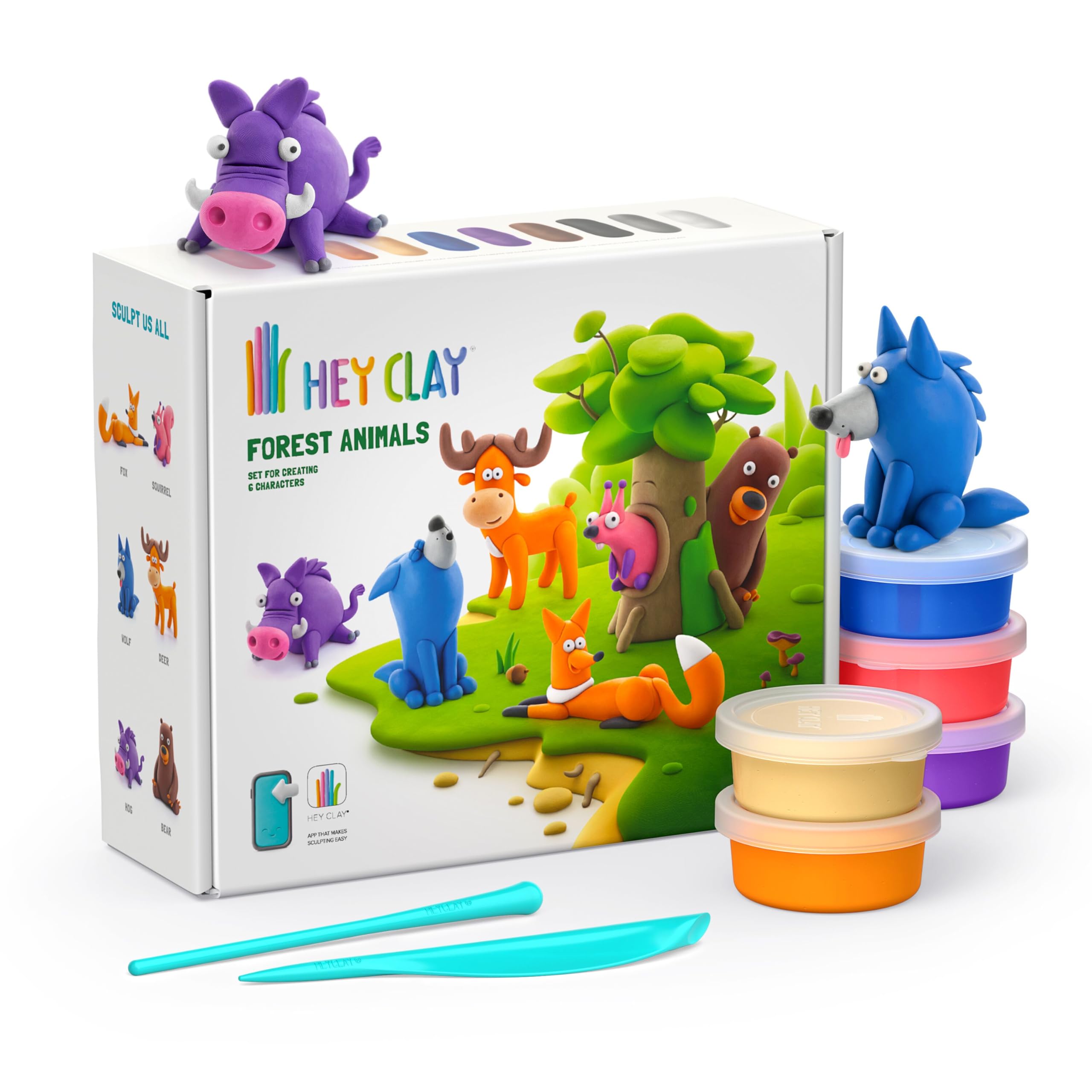 Amazon.com: Hey Clay Forest Animals Set - Colourful Modeling Kids