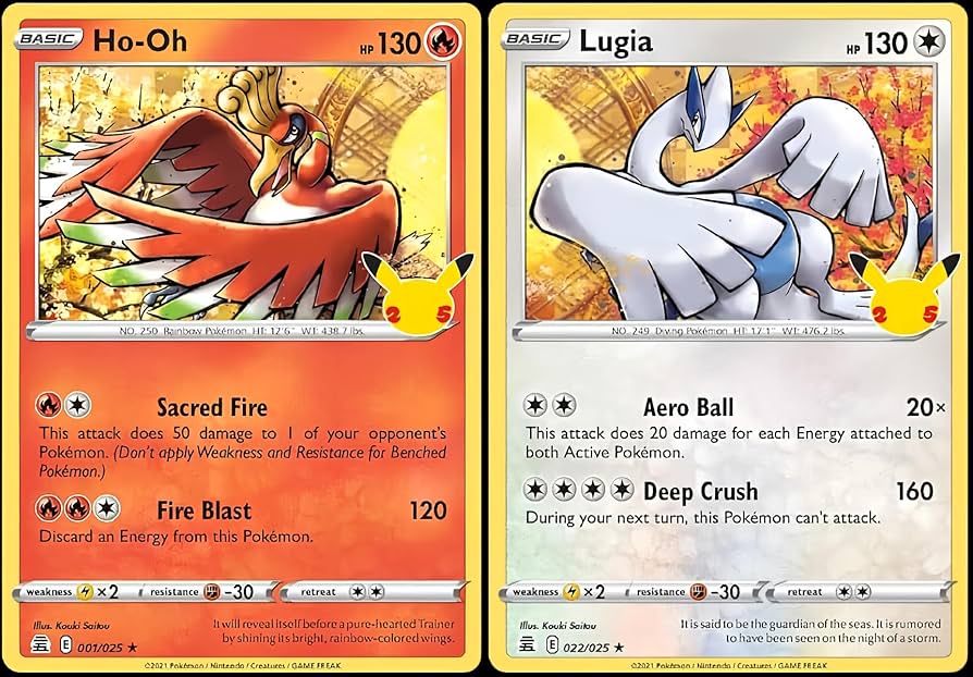 Amazon.com: Lugia & Ho-oh - Pokemon Celebration Card Lot
