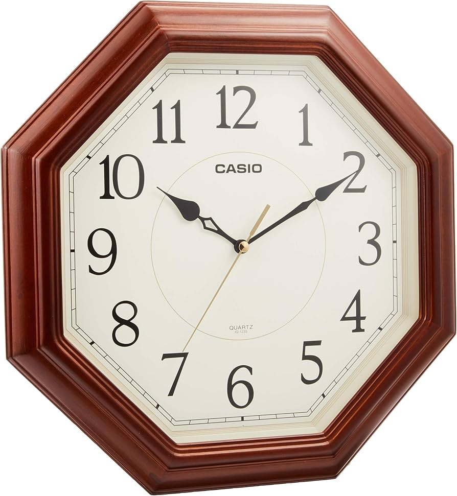 Amazon.co.jp: CASIO(カシオ) 掛け時計 ダークブラウン 直径33.8cm