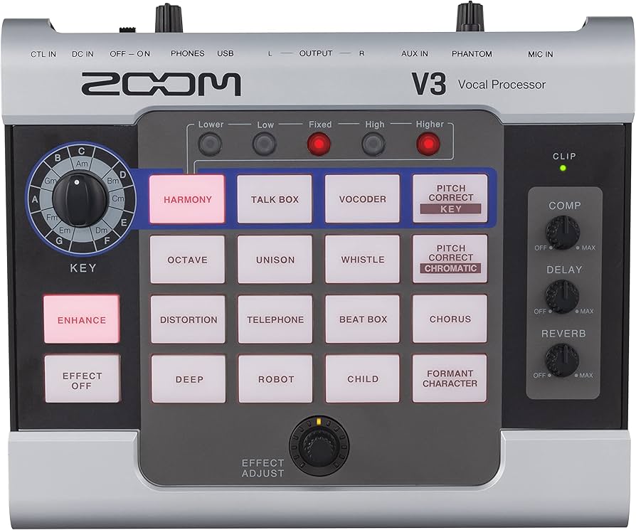 Amazon.com: Zoom V3 Vocal Processor, Vocal Effects Pedal, 3-Part