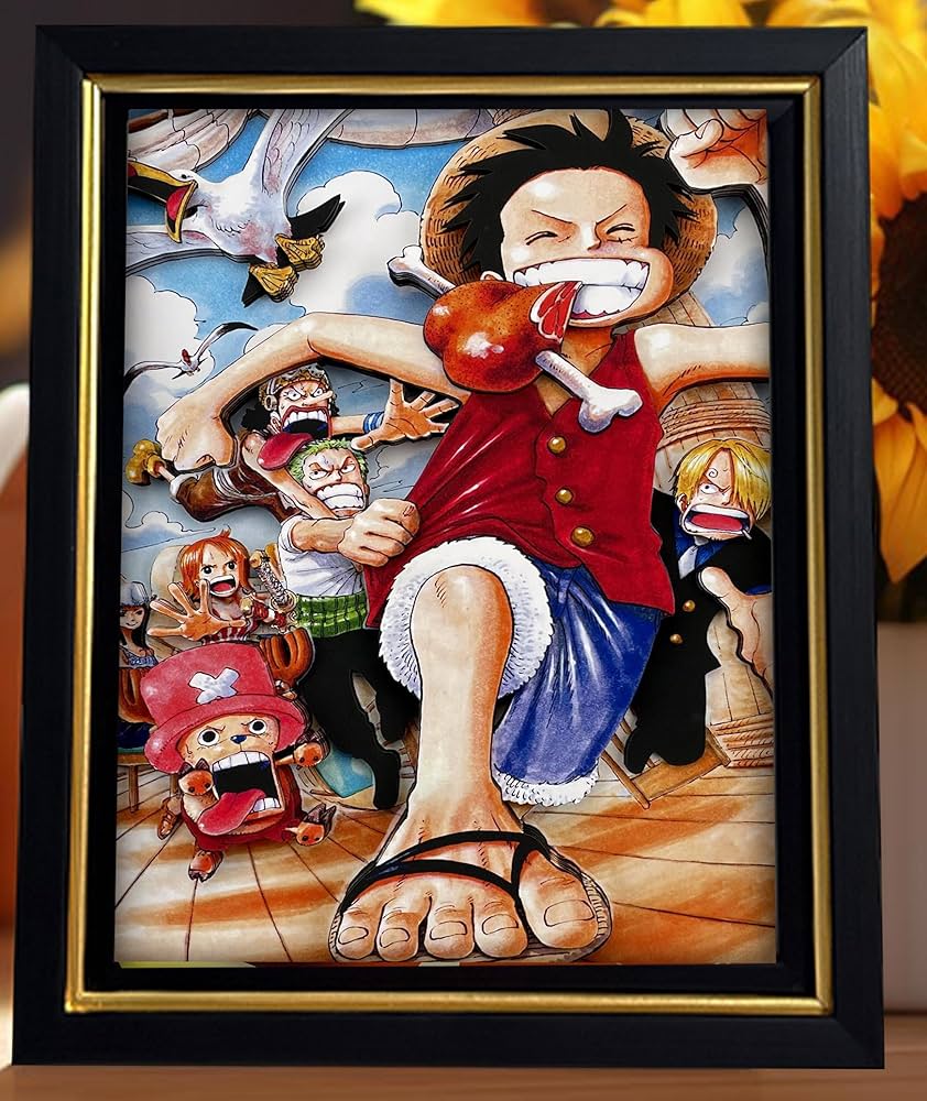 Amazon.co.jp: ワ.ン.ピ.ー.ス アニメ 手彫りの 3D立体壁掛け絵画 浮遊