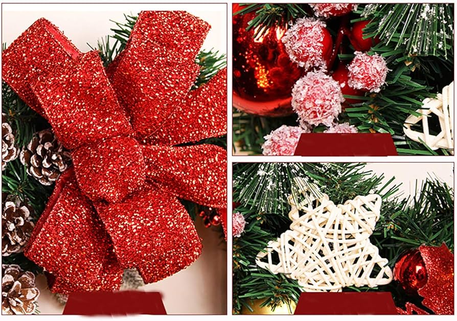 Amazon.co.jp: SCLYX クリスマスリース 60cm オーナメント付 ビッグ