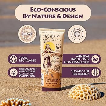 Amazon.com: Kokua Sun Care Hawaiian Sunscreen Reef Safe SPF 50 | 3