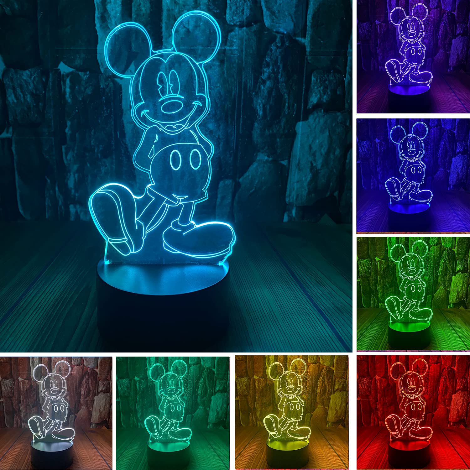 Amazon.co.jp: ミッキーマウス おもちゃ 3D LED アクリル ナイトライト