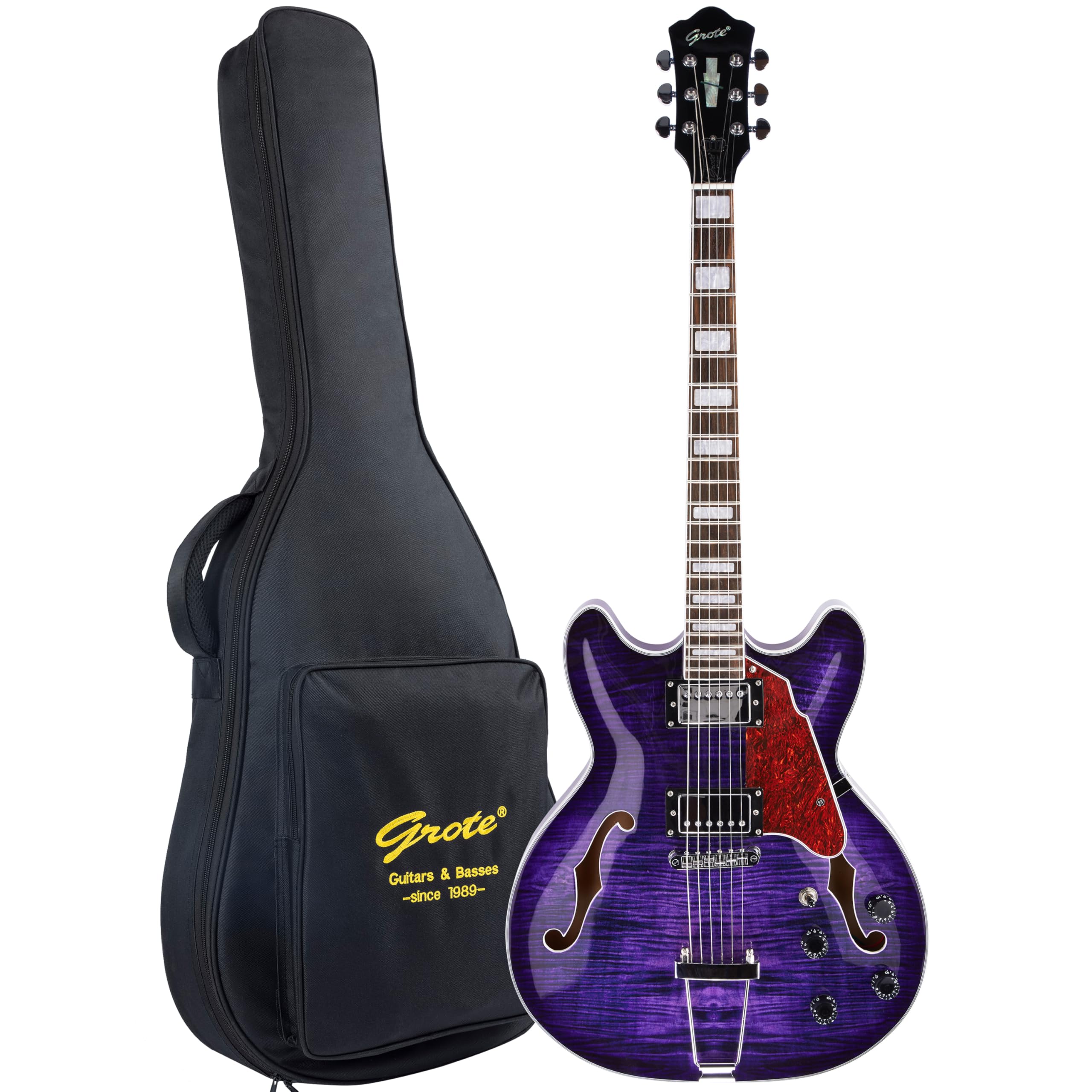 Amazon.com: GROTE Jazz Electric Guitar Semi-Hollow Body Trapeze