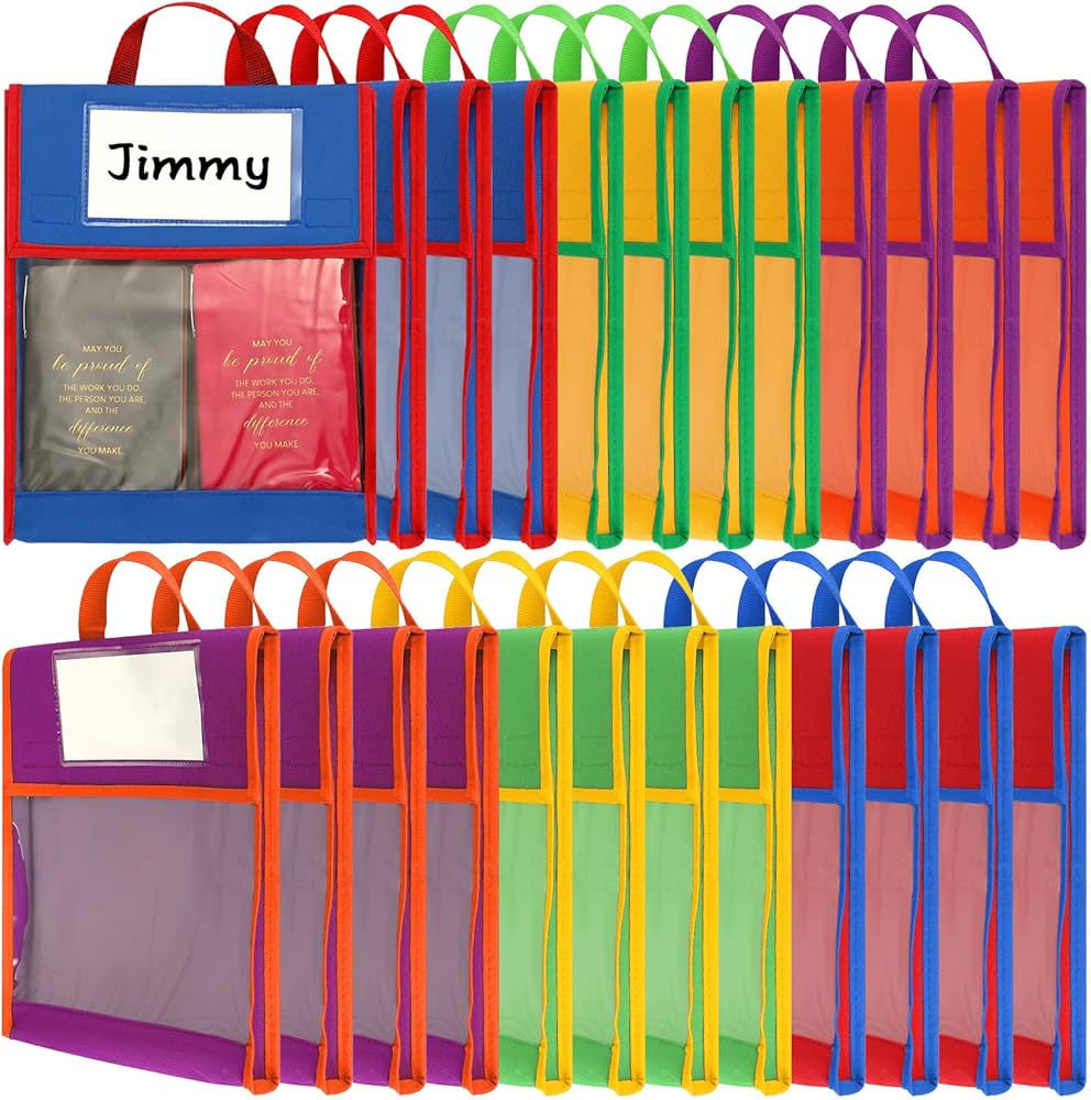 Amazon | Kosiz 24個 クリアブックポーチ カラフルな読書用バッグ