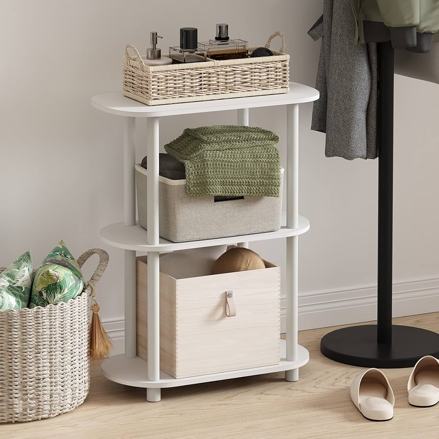 Amazon｜フリノ(Furinno) モダン楕円形ディスプレイラック オープン