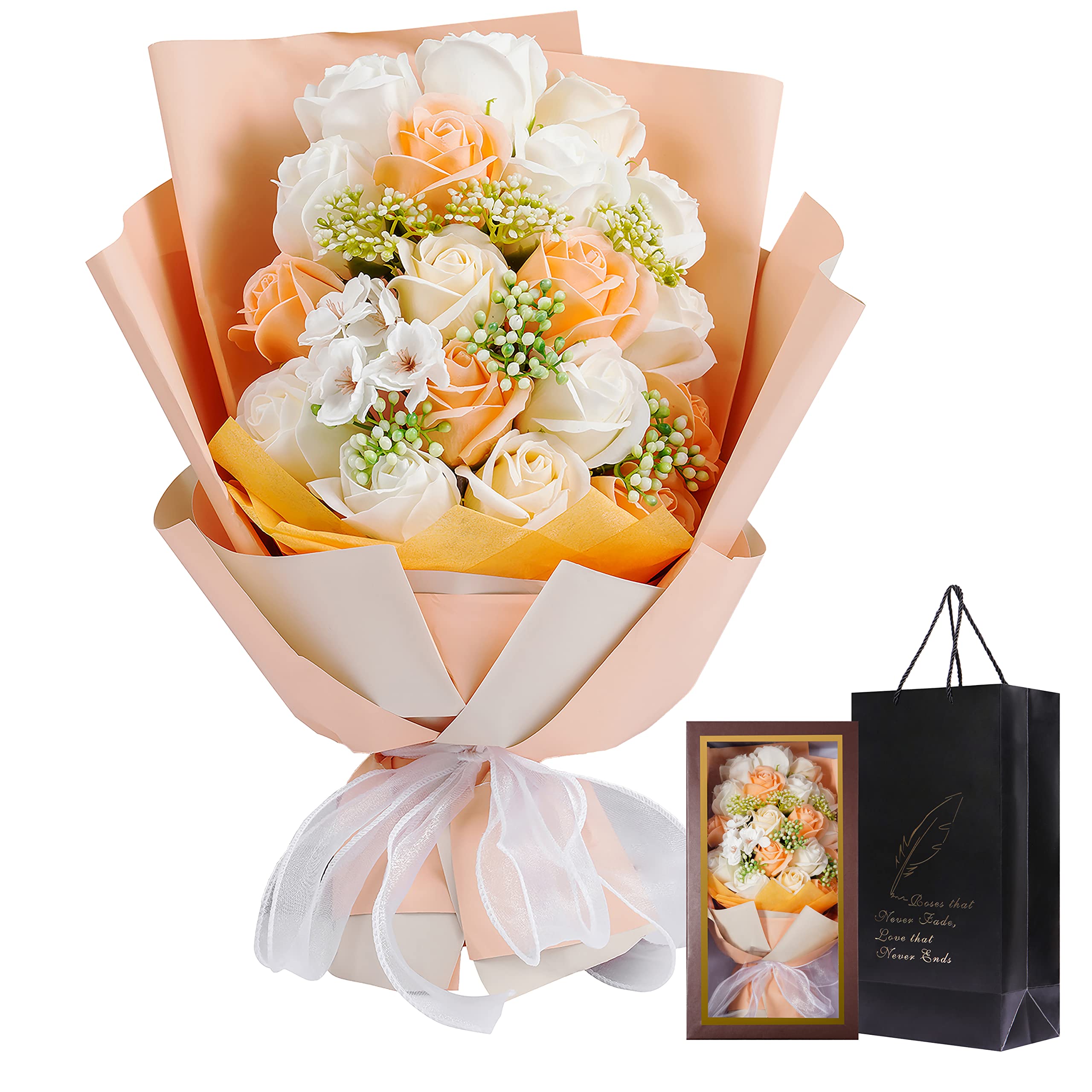 Amazon｜woowei ソープフラワー 花束 母の日 花 敬老の日フラワー