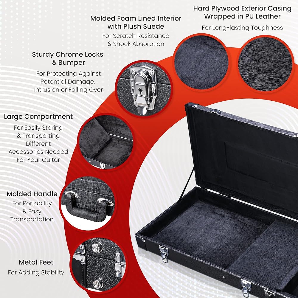 Amazon.co.jp: AW ベースギターケース ハードエレキギター 木製ハード