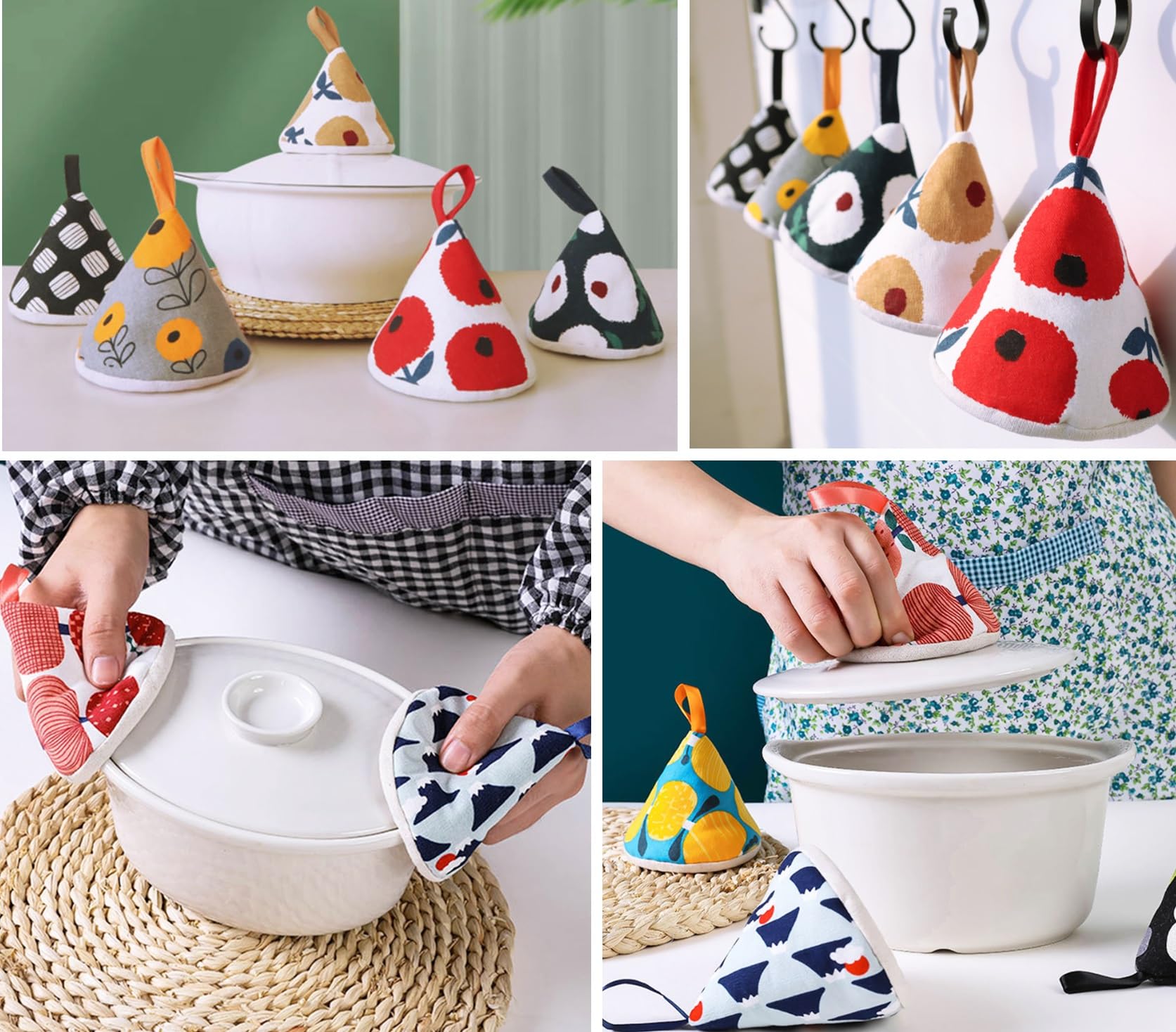 Amazon｜リタプロショップ® 三角 鍋つかみ 両手鍋 ストウブ鍋 北欧風