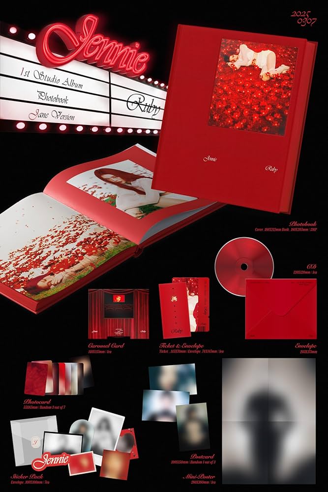Amazon.com: JENNIE 1st Studio Album ExtraL [Ruby] (JANE Photobook