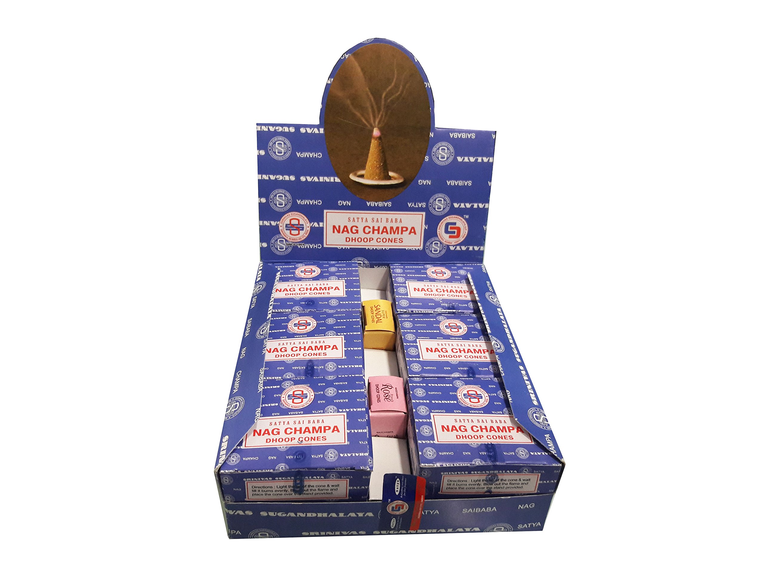 Amazon.com: Nag Champa Satya Sai Baba Temple Incense Cones Carton