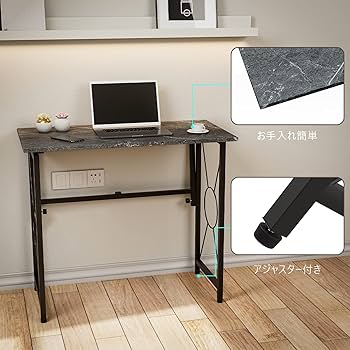 Amazon | FryLR 折りたたみデスク 大理石柄 組み立て不要 80*40*70CM