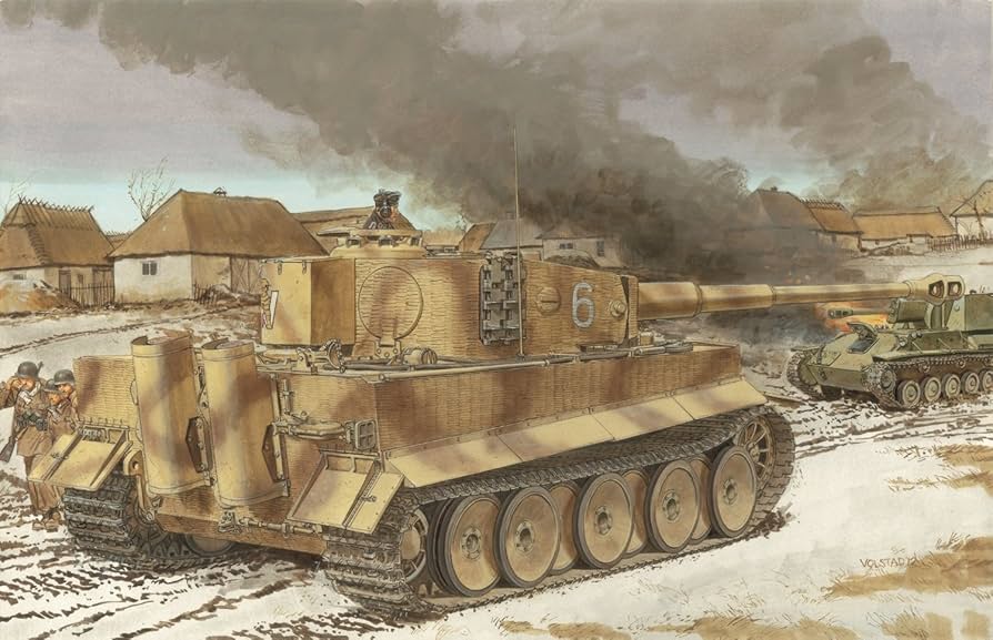 Amazon.com: Dragon Models Tiger I Mid-Production Kit with Zimmerit