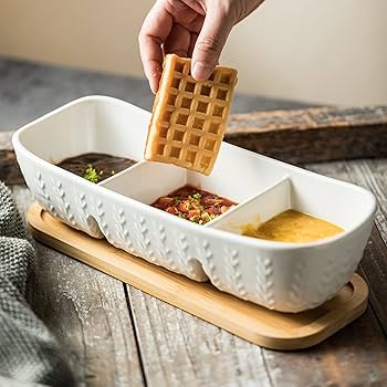 Amazon.com | Miamolo Chip and Dip Serving Set with Acacia Wood