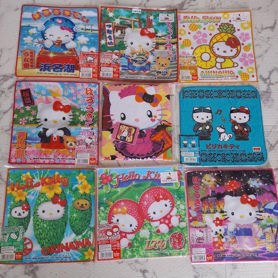 Amazon.co.jp: ご当地キティハンカチ73枚セット。おまけ4枚つきまとめ