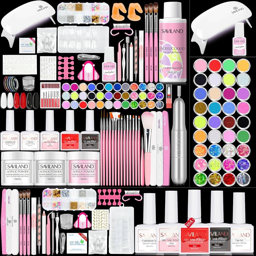 Amazon.com: SAVILAND Acrylic Nail Kit with U V Light – Acrylic