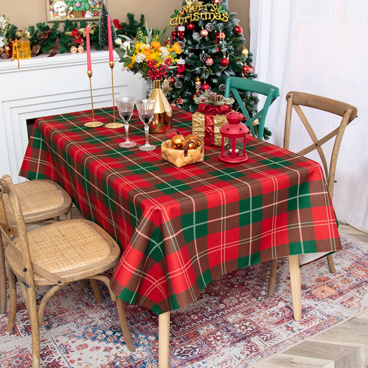 Amazon｜綿の長方形のテーブルクロス テーブルの装飾のための