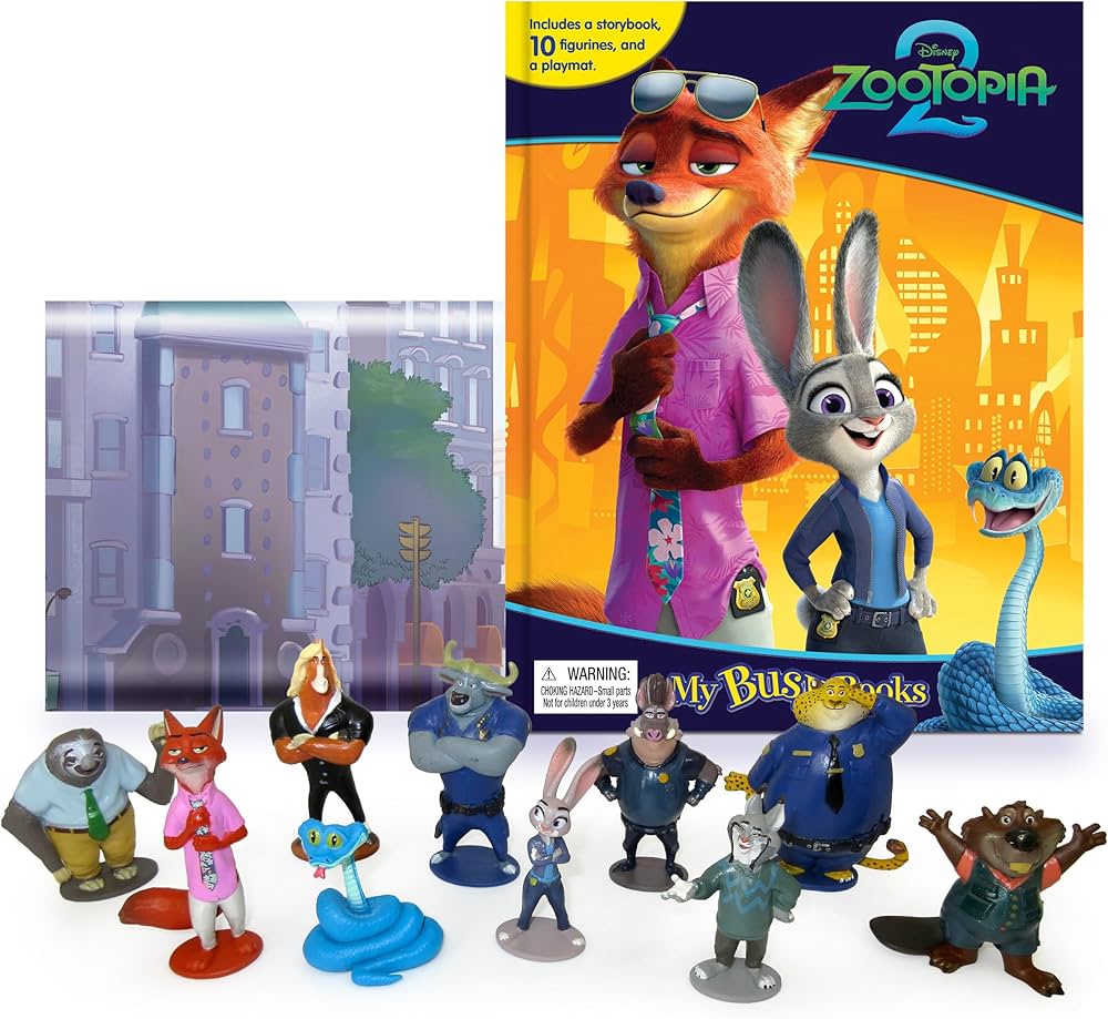 Disney Zootopia 2 My Busy Books - Storybook, 10 figurines, playmat