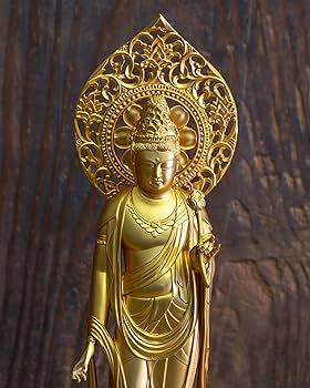 Amazon｜仏像 聖観音菩薩 26.1cm(金メッキ/24金) 仏師：松久朋琳 原型