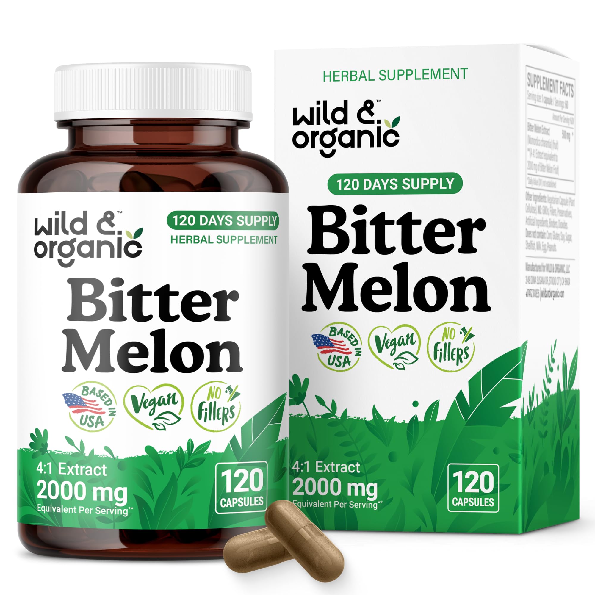 Amazon.com: Wild & Organic Bitter Melon Capsules 500 mg - Overall