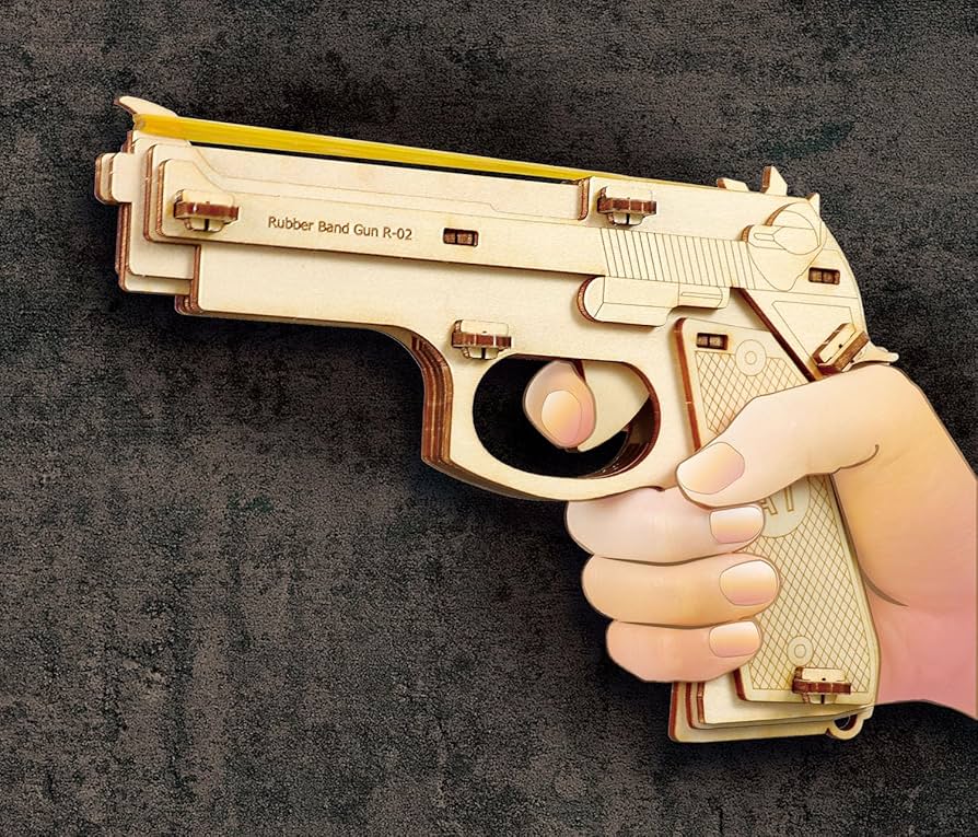 Amazon.co.jp: アーテック(artec) 木製9連式輪ゴム銃 58195 接着剤不要