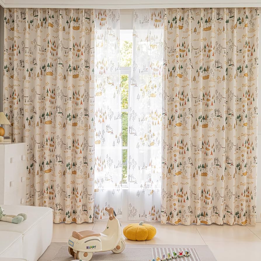 Amazon｜クモリ(Kumori) ディズニー カーテン 4枚セット くまのプー