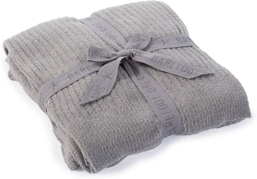 Amazon.com: Barefoot Dreams Chic Lite Ribbed Throw, Pewter : Home