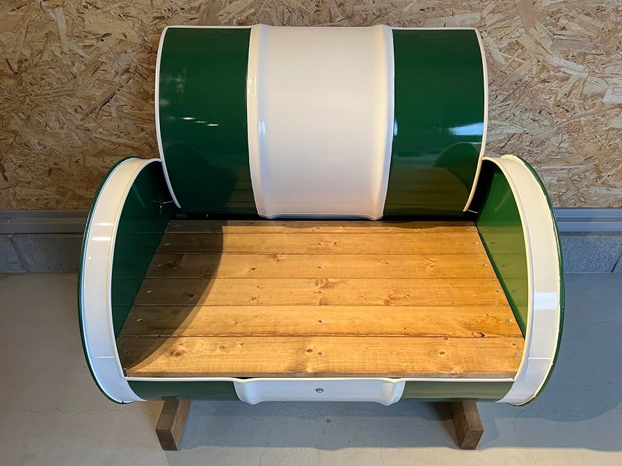 Amazon.co.jp: ヴィンテージ産業用家具、ドラム缶ベンチ、小型