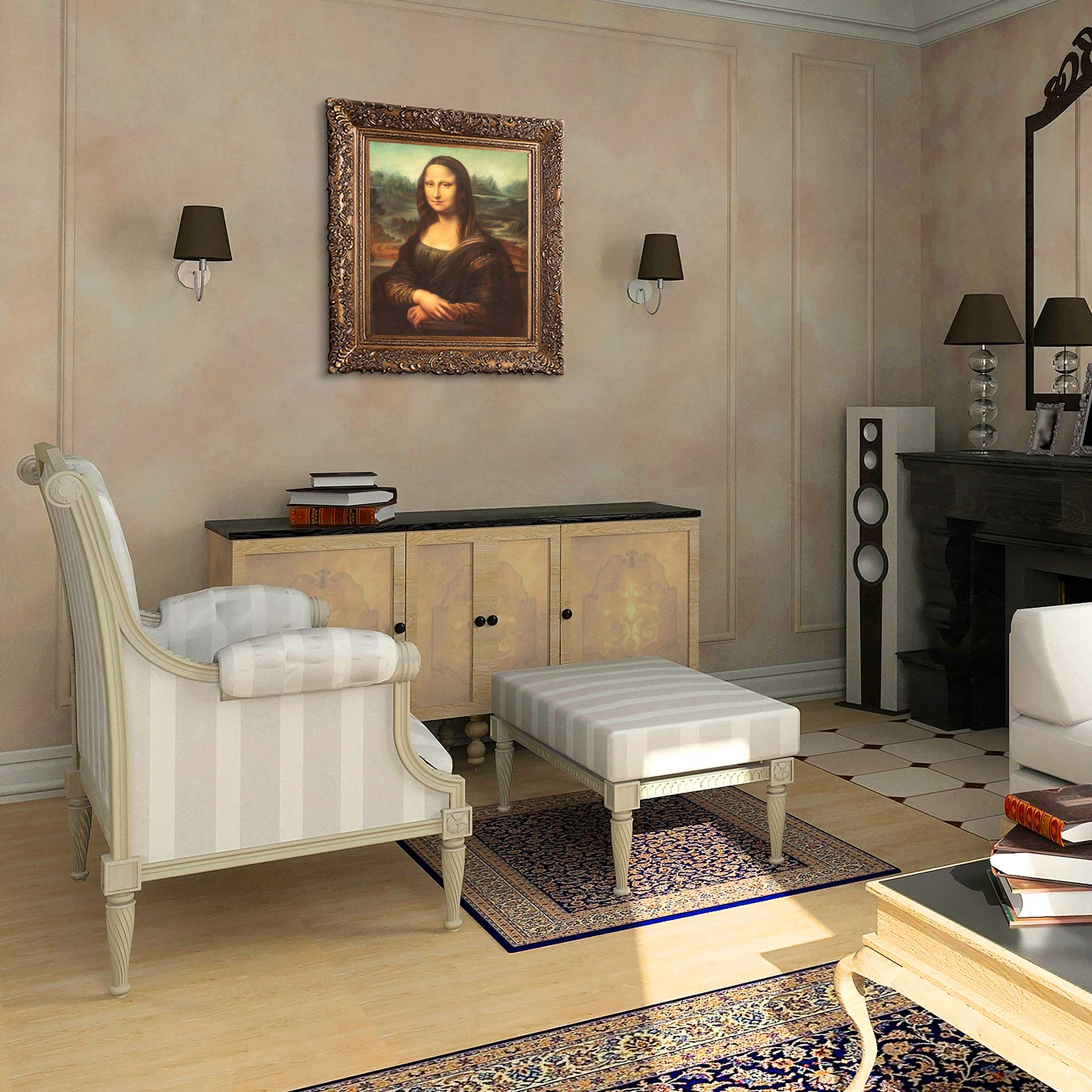 Amazon.co.jp: overstockArt モナリサとバージョンゴールドフレーム