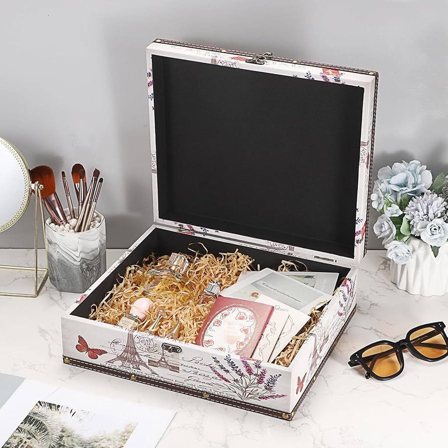 Amazon.com: Hipiwe Vintage Treasure Chest Box Wooden & PU Leather