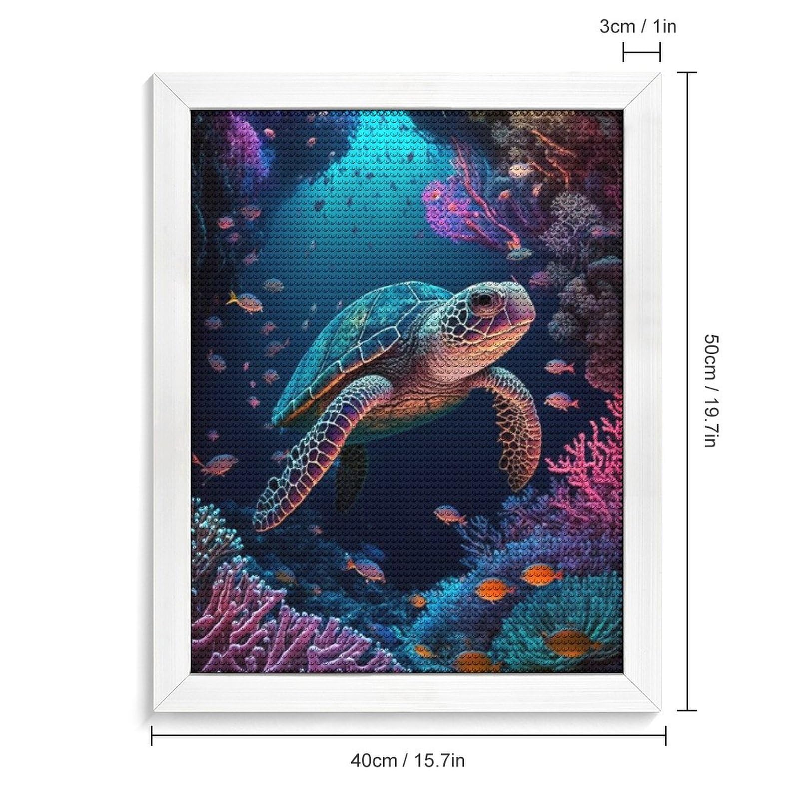 Amazon | ダイヤモンドアート キット ウミガメ水中の美しいサンゴ礁 5D