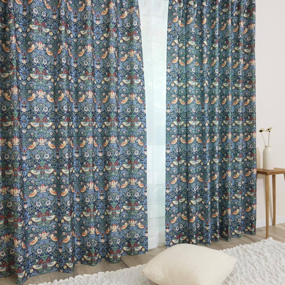 Amazon｜【144サイズ】ウィリアム・モリス 国産防炎カーテン 1枚入り