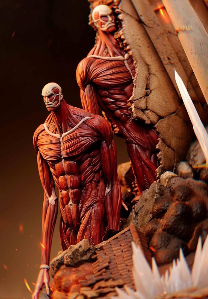 Amazon.co.jp: 始祖の巨人VS鎧の巨人 フィギュア ノンスケール 塗装