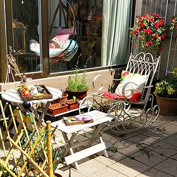 Amazon | アンティークガーデンチェア、ユーズド加工の農家のラウンジ