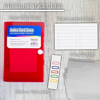 Amazon.co.jp: BAZIC 3インチ×5インチ インデックスカードケース 5タブ
