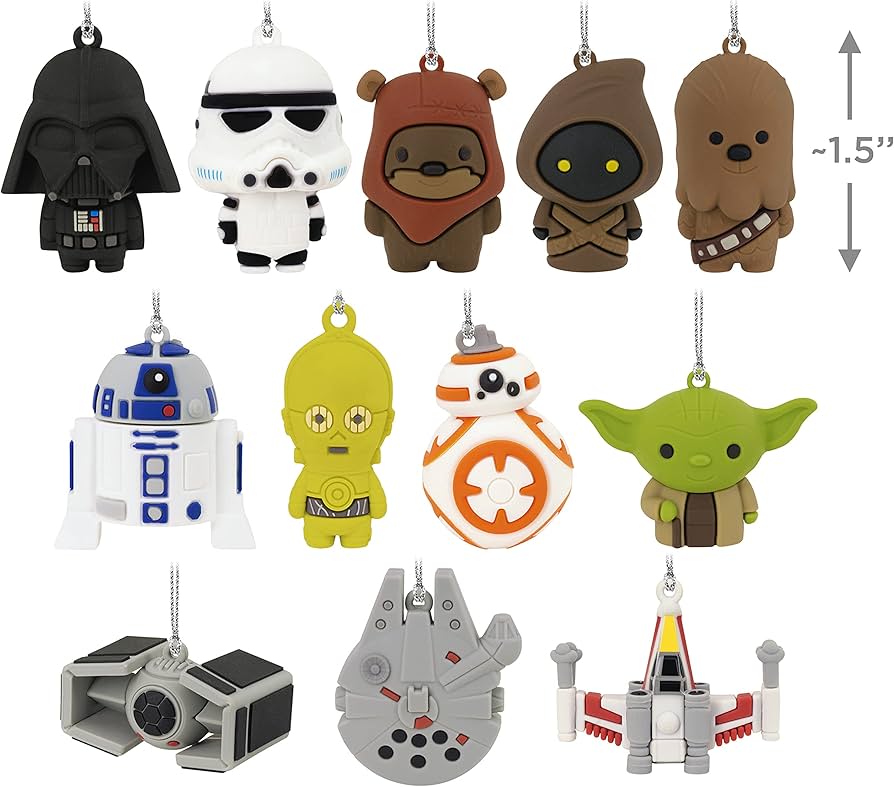 Hallmark Star Wars Countdown Calendar Miniature Christmas Tree Set