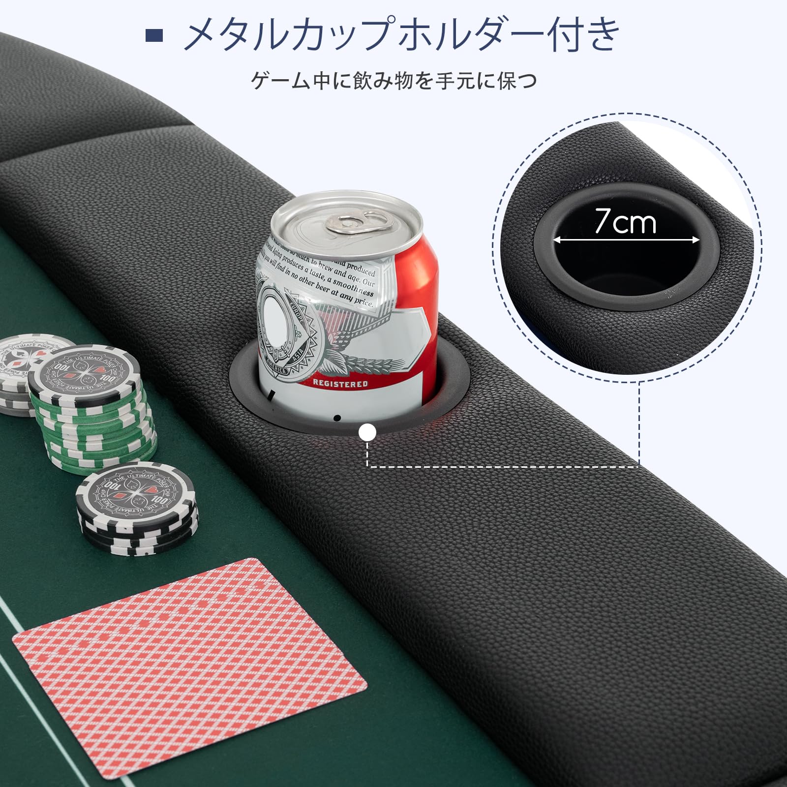 Amazon.co.jp: ポーカーテーブル 8人用 折りたたみ 幅182x奥行82x高さ