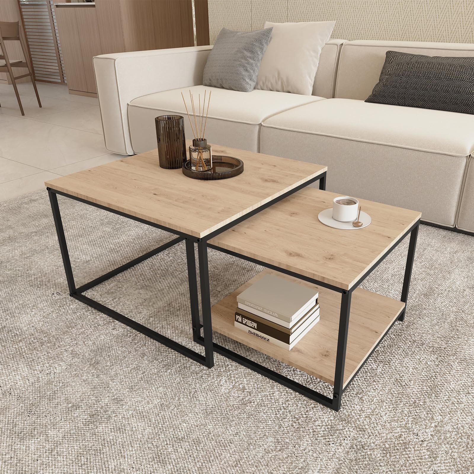 Amazon.co.jp: PluieSoleil ローテーブル センターテーブル 幅60cm+幅