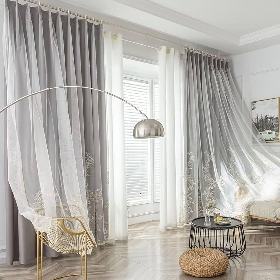 Amazon.co.jp: 姫系カーテン 遮光 2枚セット カーテン レース付 二重