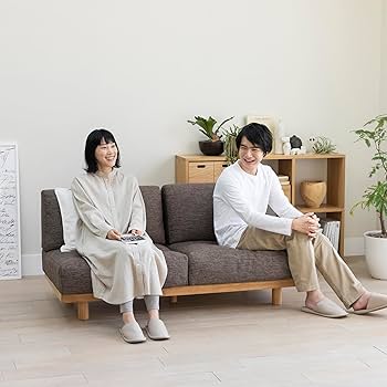 Amazon｜無印良品 ゆったり座れるアームレスソファ ブラウン 幅149