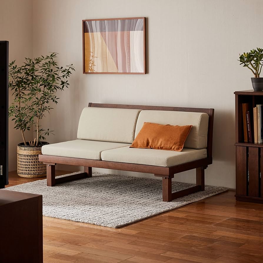 Amazon｜【カリモク正規品】2人掛け ローソファー 座椅子 折畳脚 肘無