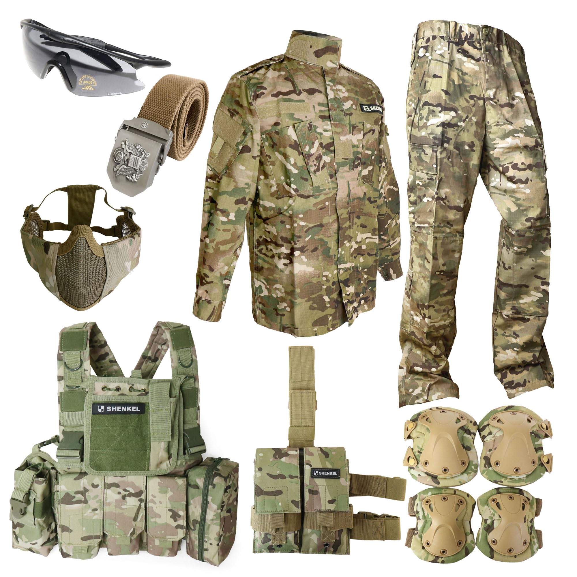 Amazon.co.jp: [SHENKEL] シェンケル 8点セット BDU マルチカム XS