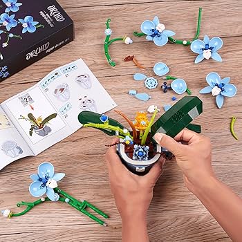 Amazon.com: Ideas Blue Orchid Ideas Flowers Building Block Set