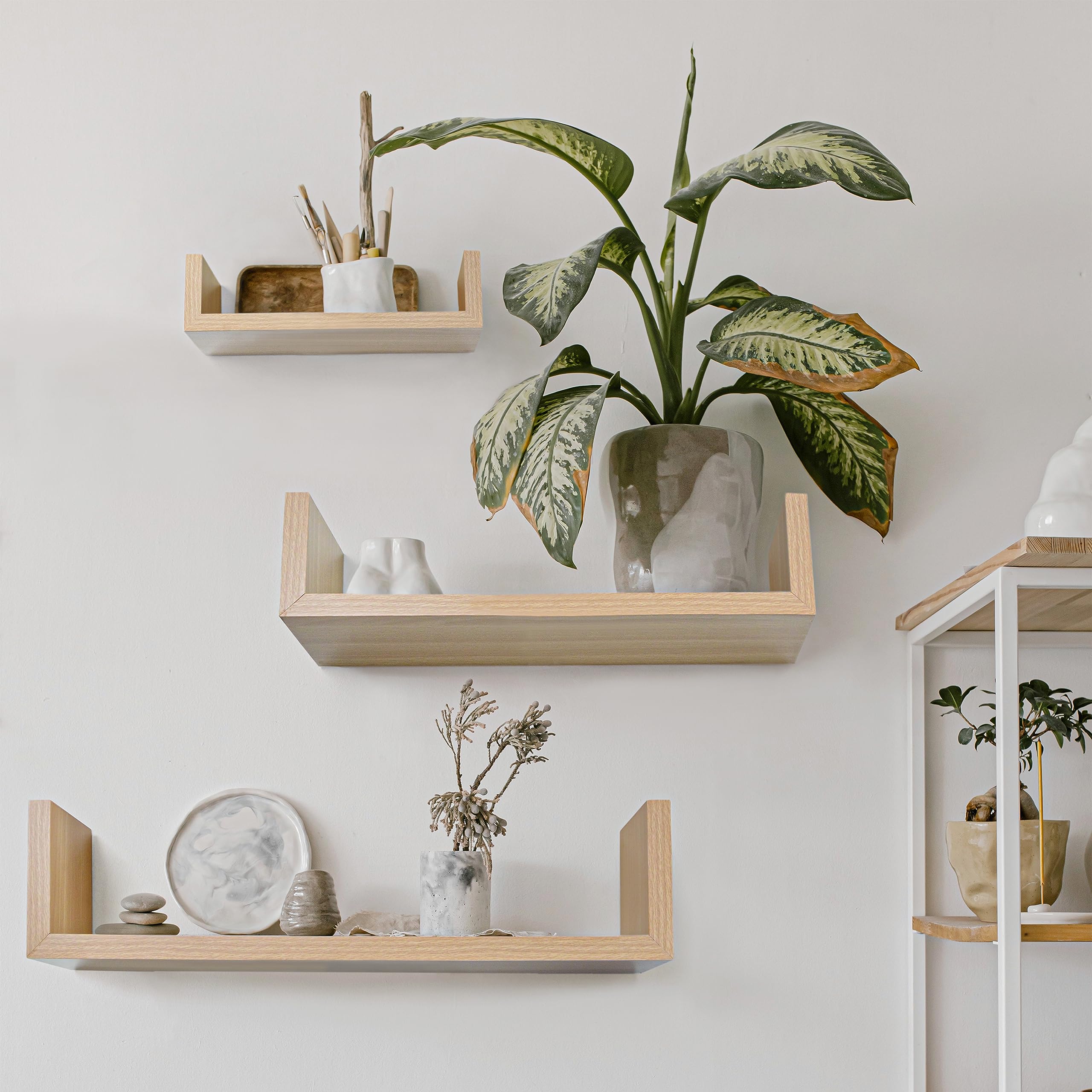 Amazon｜壁掛け棚 3個セット ウォールシェルフ 壁面収納ラック