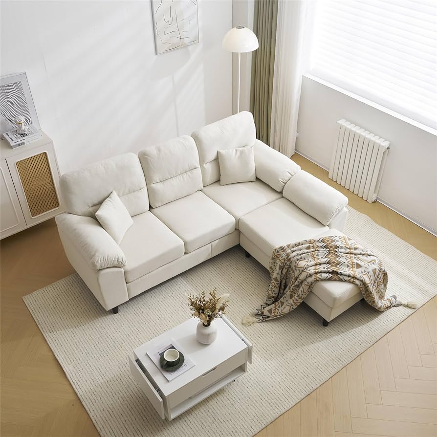 Amazon｜L字型ソファセット 5人掛け クッション付き 分割可能 2-5人用