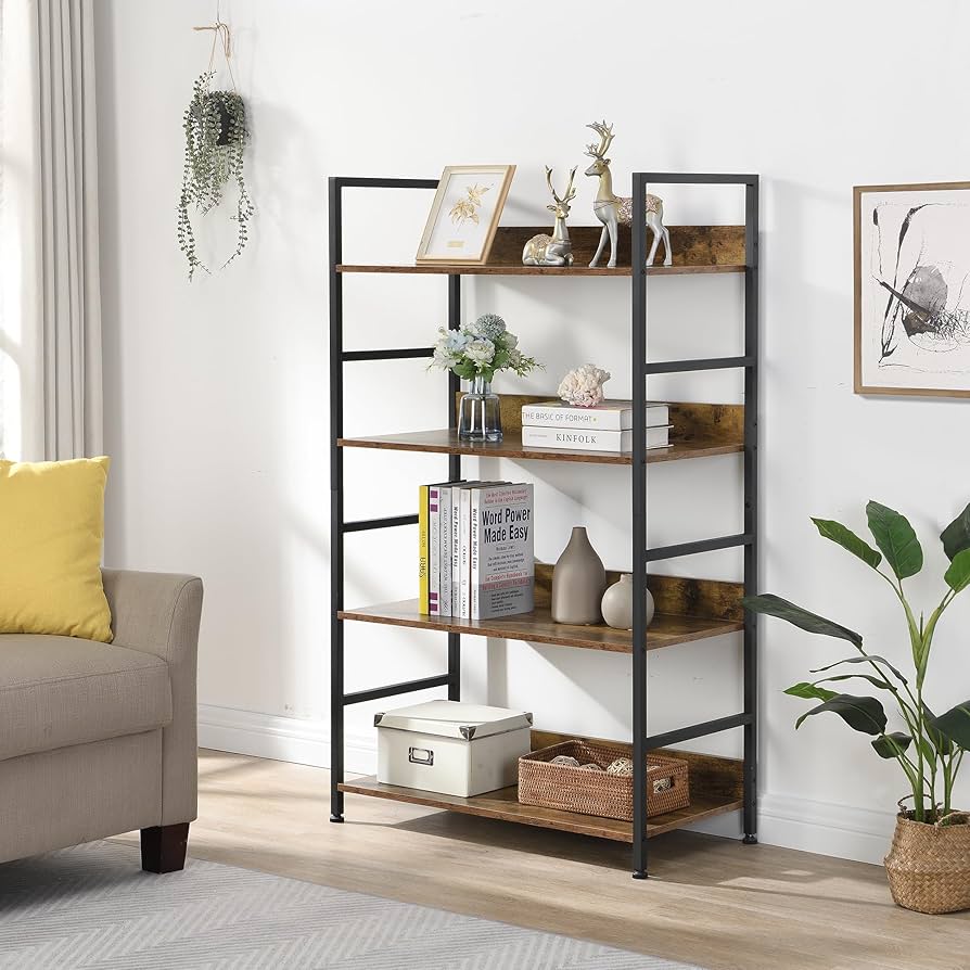 Amazon｜XINYF オープンシェルフ ラック 本棚 (L4-80-40)｜オープン