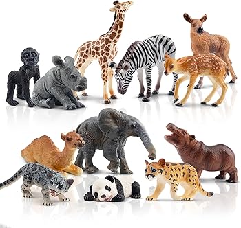 Amazon.com: Toymany 12PCS Forest Animals Baby Figurines, Realistic