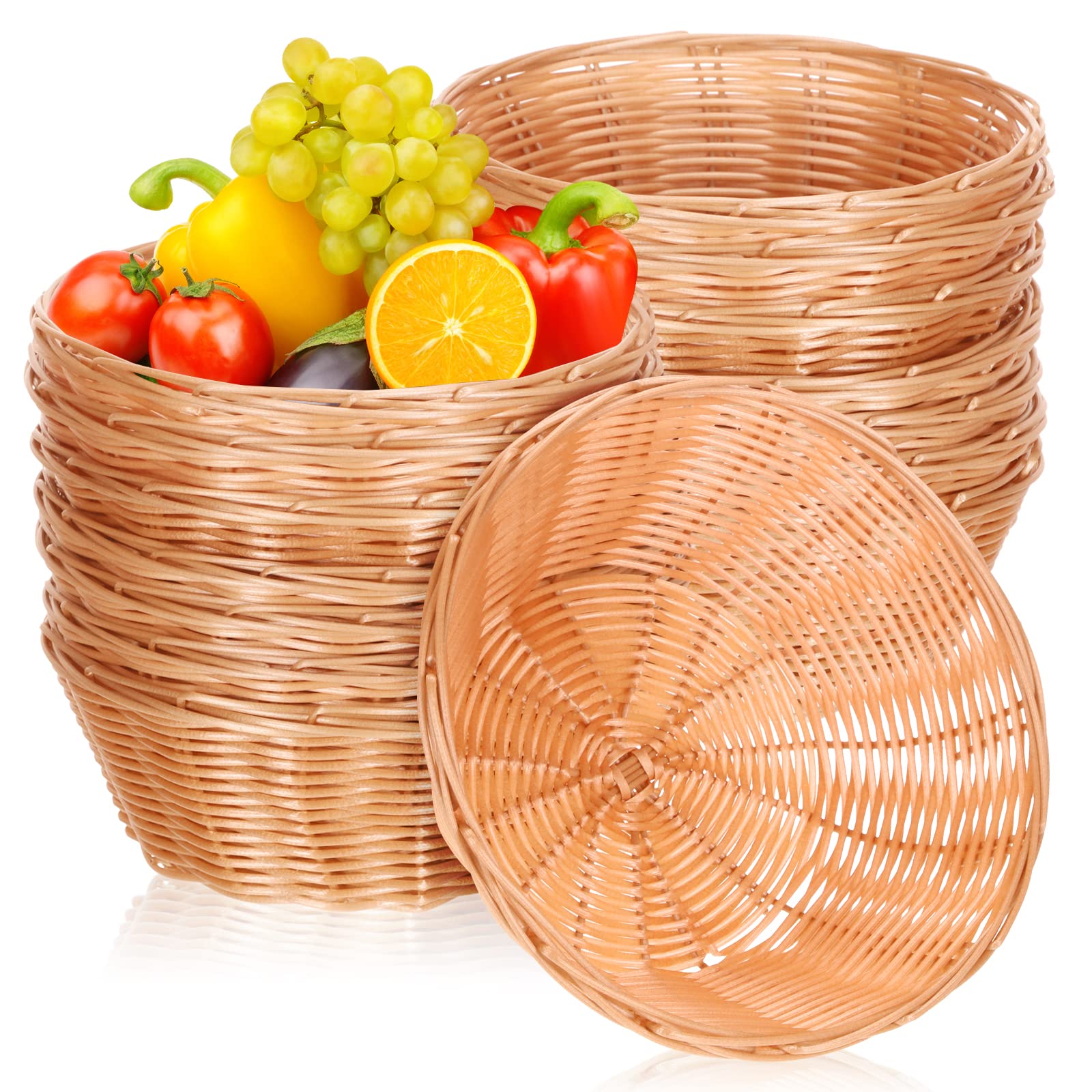 Amazon.com: Mimorou 20 Pcs Plastic Round Basket 7 Inch Woven Empty